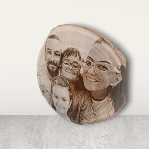 Rodaja de Madera con Fotograbado Hiperrealista