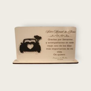 Placa chófer boda