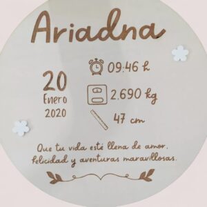 Natalicio de madera personalizado, modelo 1