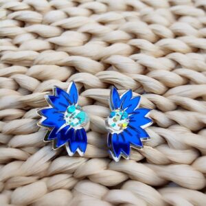 Girasoles azules y dorados efecto espejo